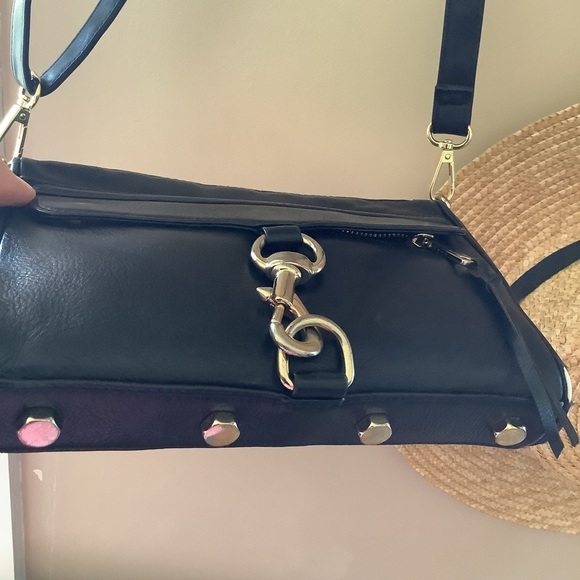 Rebecca Minkoff Mini Mac Crossbody Black Leather Purse Bag - Picture 8 of 11